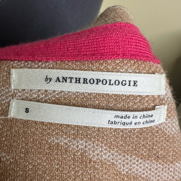 Anthropology Women's Tan Zebra Print short sleeved sweater top - Picture 10 of 10